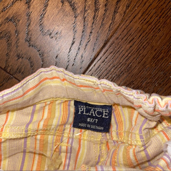 THE CHILDRENS PLACE GIRLS STRIPPED ORANGE AND PINK DENIM JEANS - Picture 4 of 5